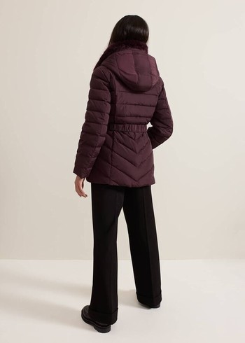 Phase Eight Bobbie Puffer Coats Dark Red USA | 5671892-GW